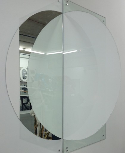 'Madam I'm Adam' 2 x scraped mirrors, 150 x 150 cms, 2015